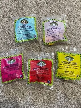 1992 McDonald’s Cabbage Patch Kids Happy Meal Toys Sealed Lot of 5 Vintage